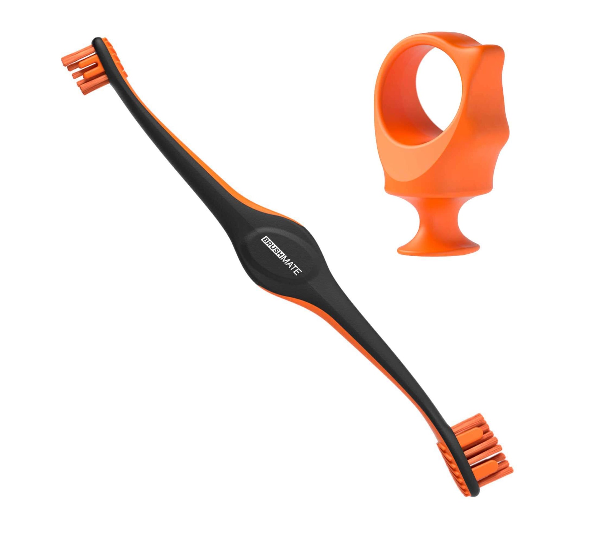 Orange Combo BrushMate Pet Toothbrush & Small BiteBlock
